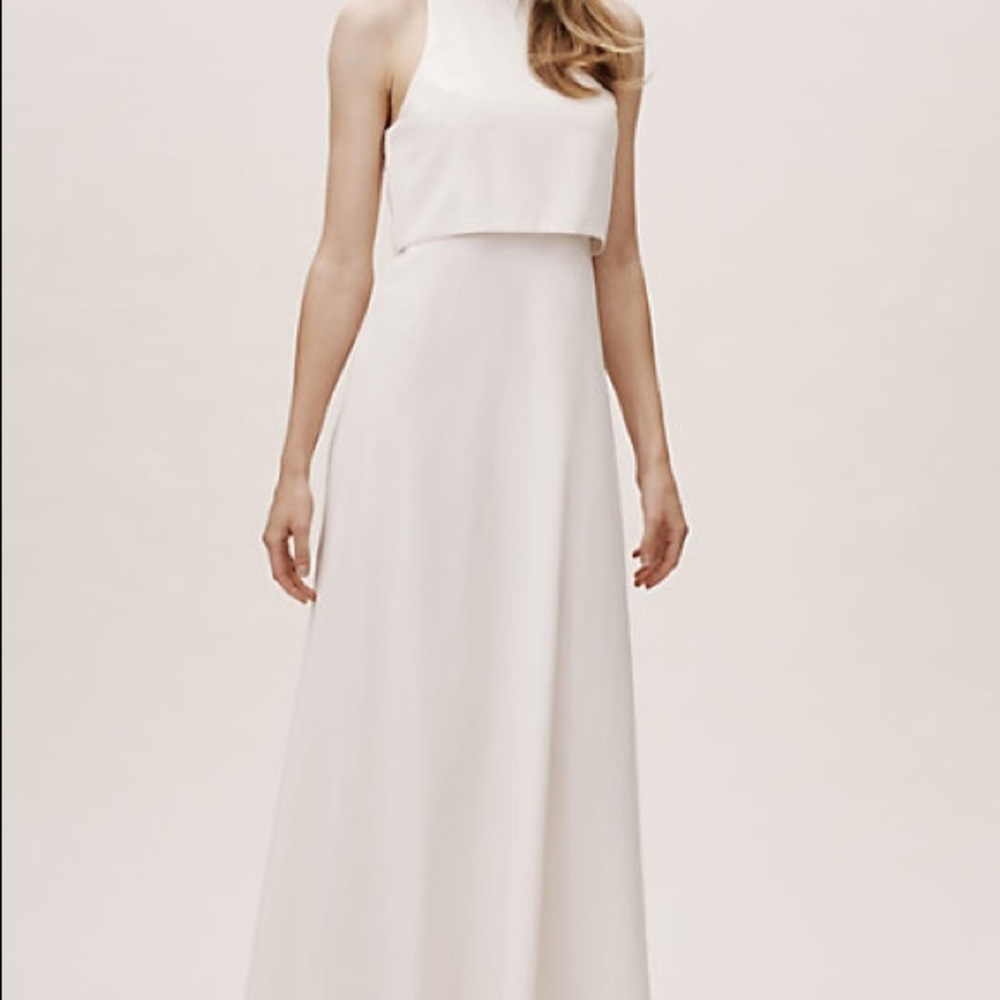 BHLDN Jill Stuart Iva Crepe Maxi In Ivory in Sz 8